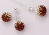 Crystal ball Pendant Necklace Earrings Women Jewelry