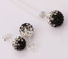 Crystal ball Pendant Necklace Earrings Women Jewelry