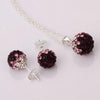 Crystal ball Pendant Necklace Earrings Women Jewelry