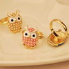 Unique Cute Beads Resizable Animal Owl Ring For Women