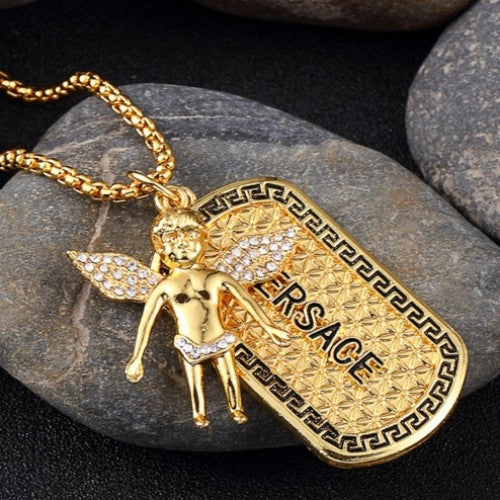 Micro Boy Angel Piece Wind Necklace