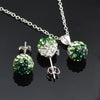 Crystal ball Pendant Necklace Earrings Women Jewelry