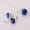 Crystal ball Pendant Necklace Earrings Women Jewelry