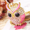 18K Gold Vintage Crystal Cubic Zircon Diamond Owl Necklaces