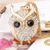 18K Gold Vintage Crystal Cubic Zircon Diamond Owl Necklaces