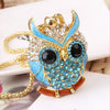 18K Gold Vintage Crystal Cubic Zircon Diamond Owl Necklaces