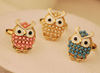 Unique Cute Beads Resizable Animal Owl Ring For Women